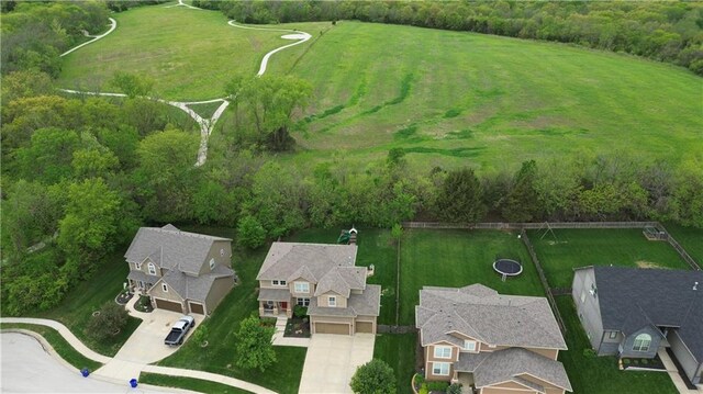 aerial view with a residential view