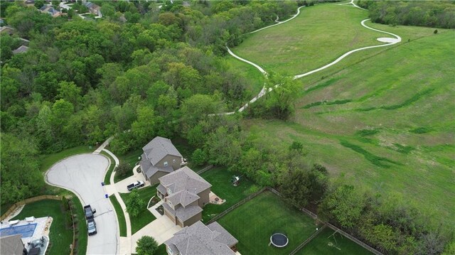 bird's eye view with a forest view