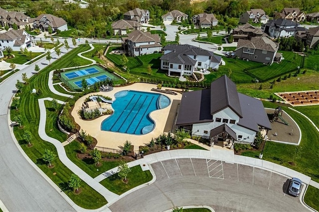 drone / aerial view featuring a residential view