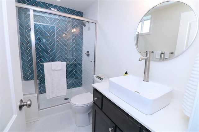 17065 W 162nd St, Olathe, KS 66062 - bathroom with vanity, a stall shower, and toilet