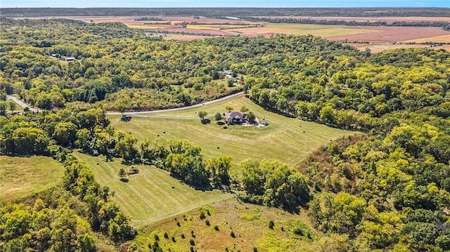 drone / aerial view featuring a rural view