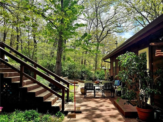 exterior space with stairway