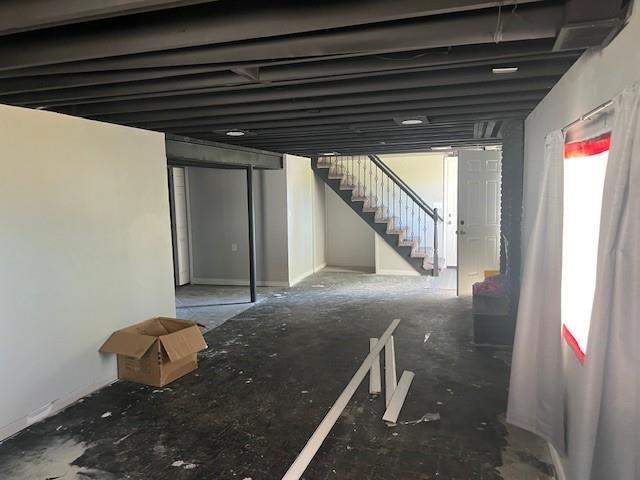 basement with stairway