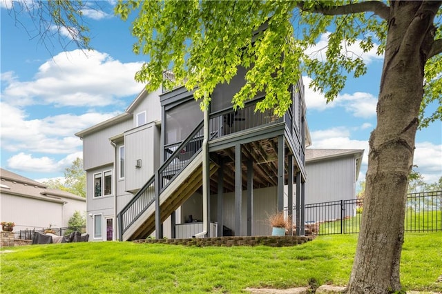 9924 Skyview Ln, Lenexa, KS 66220 - back of house featuring stairs and a deck