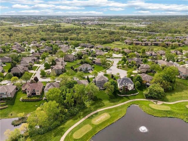 9924 Skyview Ln, Lenexa, KS 66220 - aerial perspective of suburban area with a nearby body of water and a local golf course