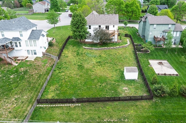bird's eye view with a residential view