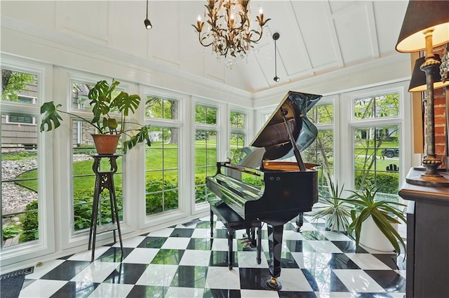 6116 W 61st Ter, Mission, KS 66202 - sunroom / solarium featuring a chandelier