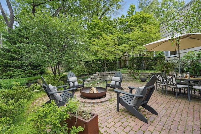 6116 W 61st Ter, Mission, KS 66202 - view of patio with an outdoor fire pit and outdoor dining space