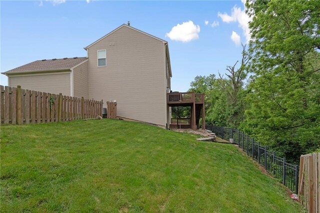 7912 N Poplar Ct, Kansas City, MO 64119 - view of yard with a wooden deck