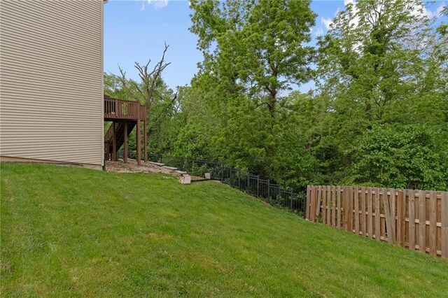 7912 N Poplar Ct, Kansas City, MO 64119 - view of yard with a wooden deck