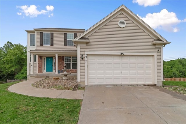 7912 N Poplar Ct, Kansas City, MO 64119 - traditional-style house featuring concrete driveway, a garage, and brick siding