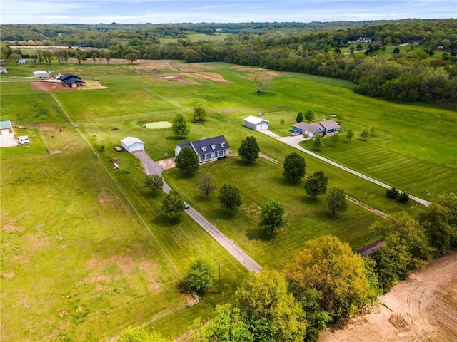 drone / aerial view featuring a rural view