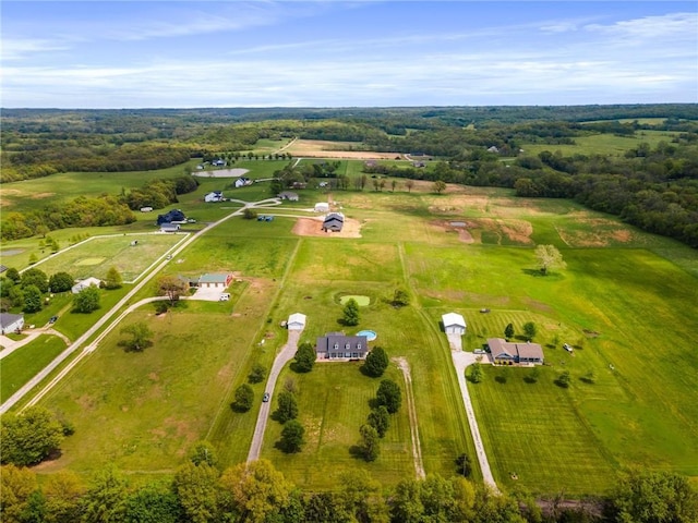 bird's eye view featuring a rural view