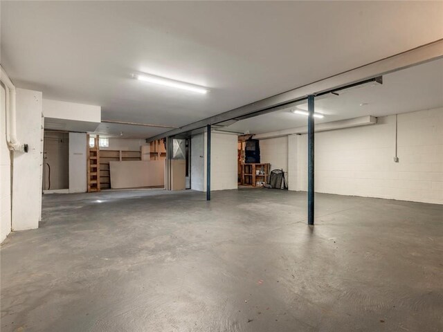 view of finished below grade area