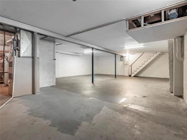 basement with stairway