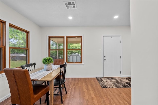2521 W 47th Ter, Westwood, KS 66205 - dining space with light wood-type flooring, baseboards, and recessed lighting