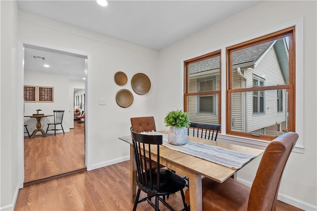 2521 W 47th Ter, Westwood, KS 66205 - dining room featuring light wood-style floors, baseboards, and recessed lighting