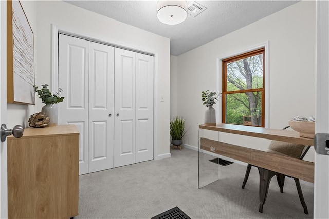 2521 W 47th Ter, Westwood, KS 66205 - office area featuring carpet floors, baseboards, and a textured ceiling