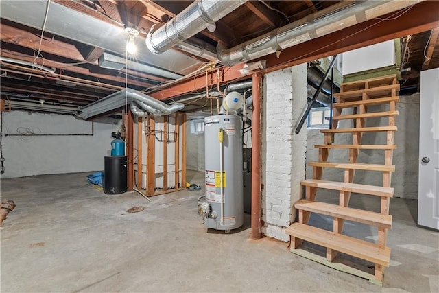 2521 W 47th Ter, Westwood, KS 66205 - unfinished basement with gas water heater and a water softener system