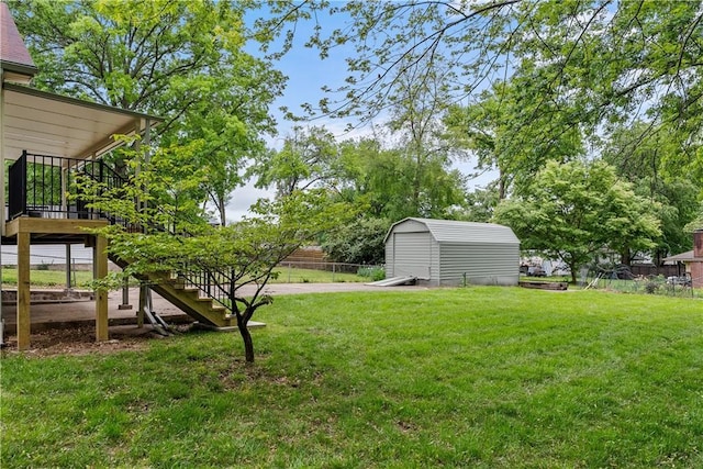 2521 W 47th Ter, Westwood, KS 66205 - view of yard with stairs and a wooden deck