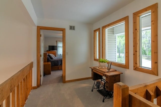 23801 Evans Rd, Tonganoxie, KS 66086 - hallway with light colored carpet and baseboards