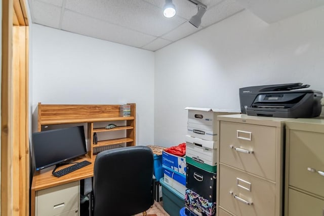 23801 Evans Rd, Tonganoxie, KS 66086 - office area with a paneled ceiling