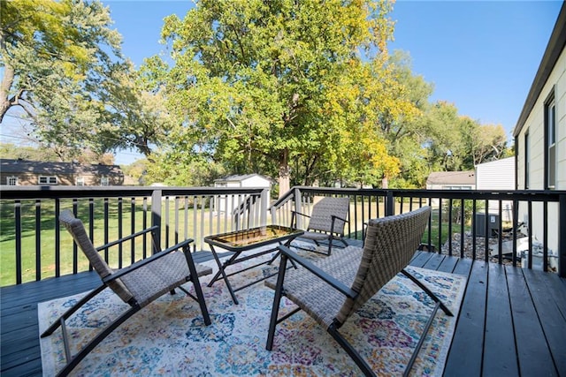 deck featuring central AC