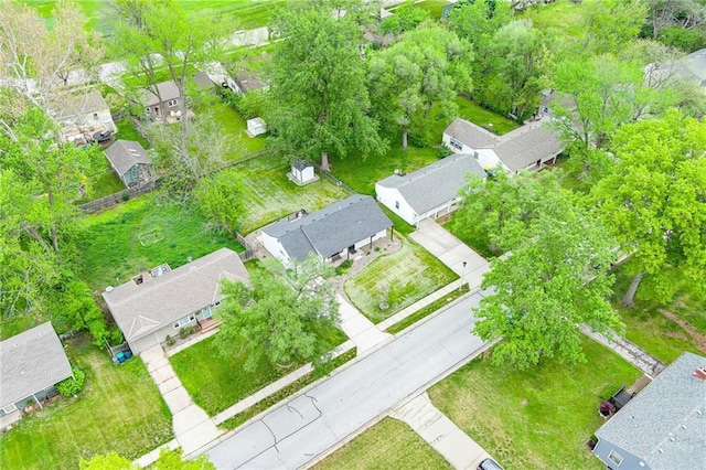 aerial view with a residential view