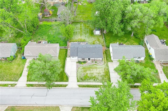 bird's eye view with a residential view