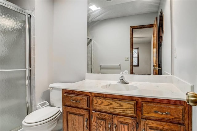 4008 NW 75th St, Kansas City, MO 64151 - bathroom with toilet, a shower stall, and vanity