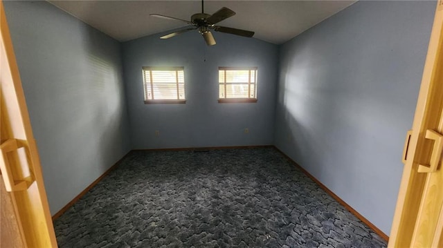 2704 S Taylor St, Pittsburg, KS 66762 - carpeted spare room with ceiling fan and vaulted ceiling