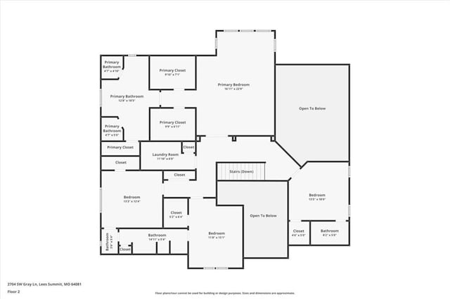 2704 SW Gray Ln, Lees Summit, MO 64081 - floor plan / room layout