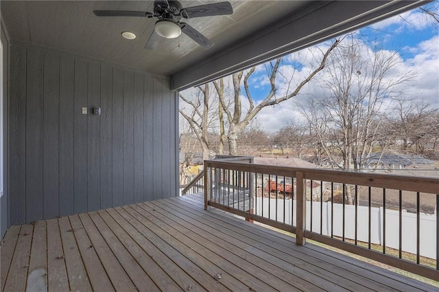 3525 S Woodland Ct, Independence, MO 64052 - deck with ceiling fan