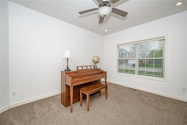 2500 Gabrianna Ct, Columbia, MO 65203 - sitting room with baseboards, light carpet, recessed lighting, and visible vents