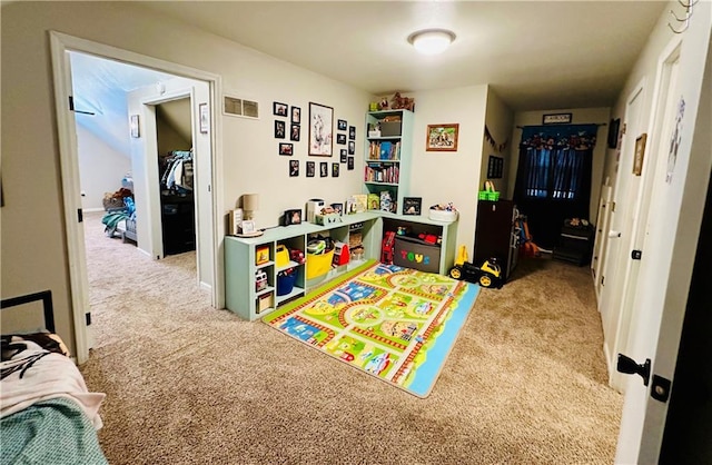playroom with visible vents and carpet