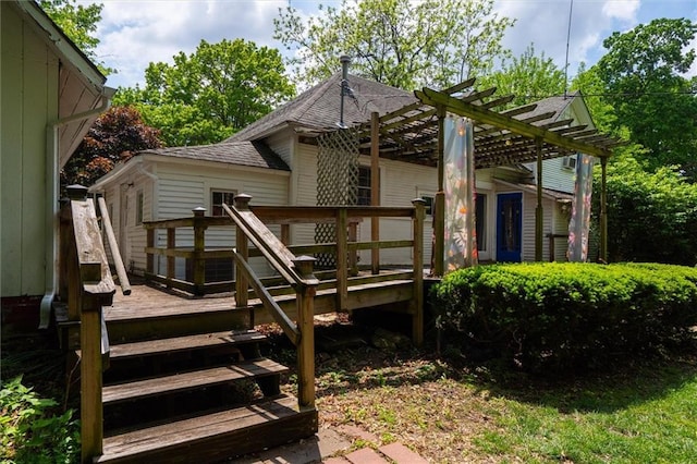 deck with a pergola