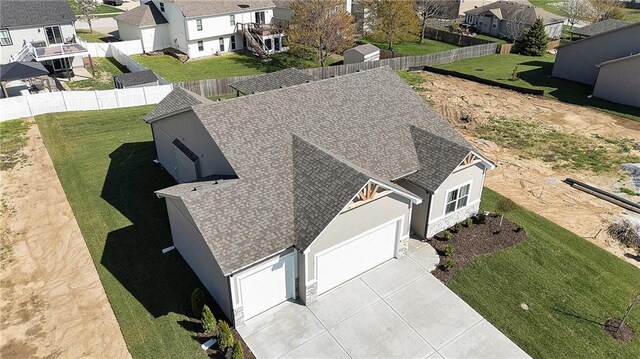 bird's eye view with a residential view