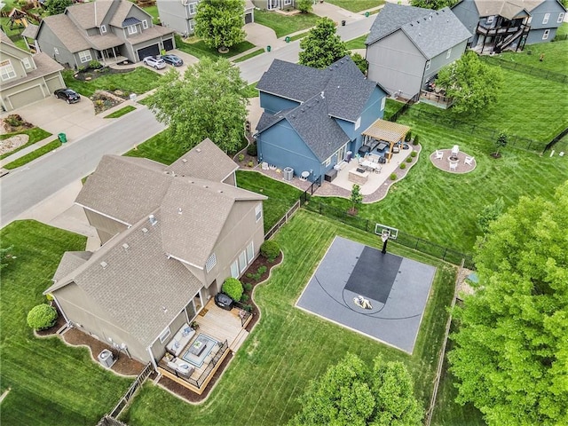 aerial view of residential area