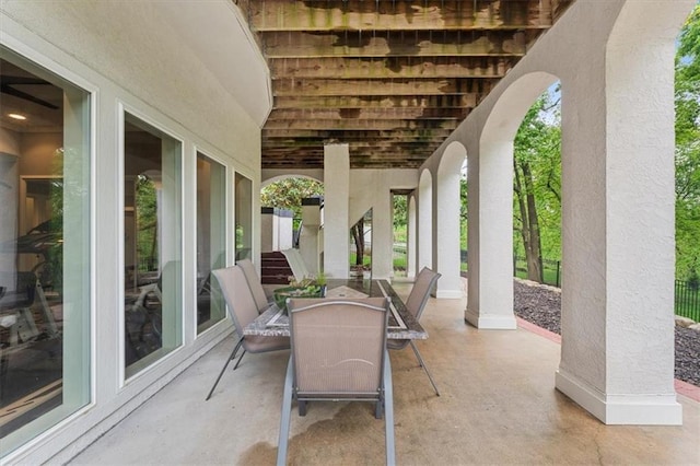 view of patio with outdoor dining space