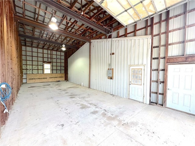 garage featuring metal wall