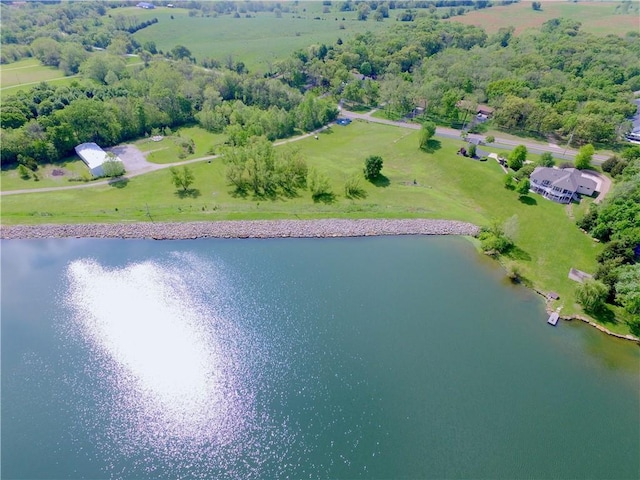 aerial overview of property's location with a nearby body of water