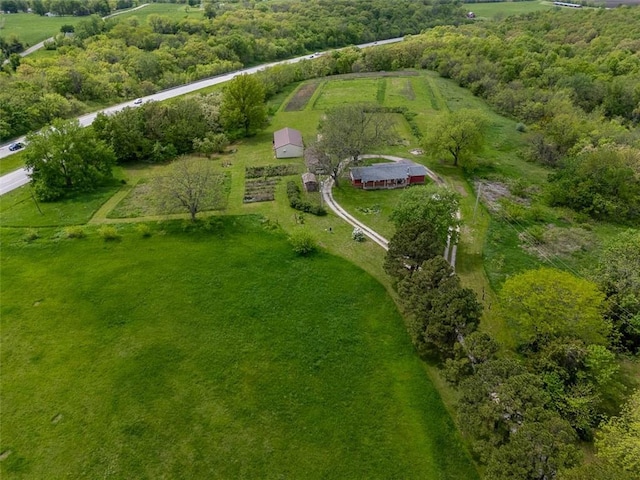 588 NW 105th Rd, Centerview, MO 64019 - aerial view of property and surrounding area featuring rural landscape