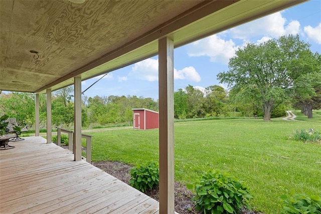 588 NW 105th Rd, Centerview, MO 64019 - deck with a lawn and view of scattered trees