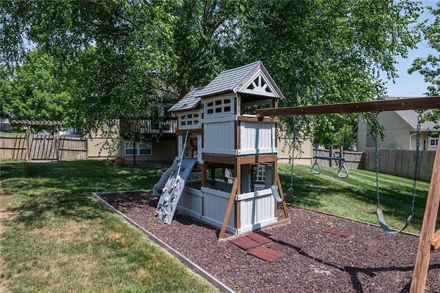 3616 Anchor Ct, Blue Springs, MO 64015 - view of jungle gym with a fenced backyard