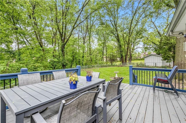 8739 Lafayette Ave, Kansas City, KS 66109 - wooden deck with outdoor dining space