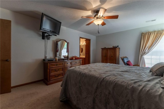 403 S 2nd St, Drexel, MO 64742 - bedroom featuring multiple windows, light carpet, ceiling fan, and visible vents
