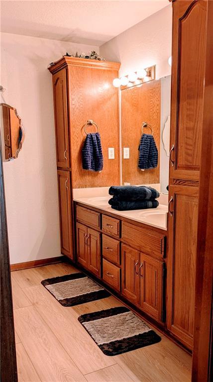 403 S 2nd St, Drexel, MO 64742 - bathroom with vanity and wood finished floors