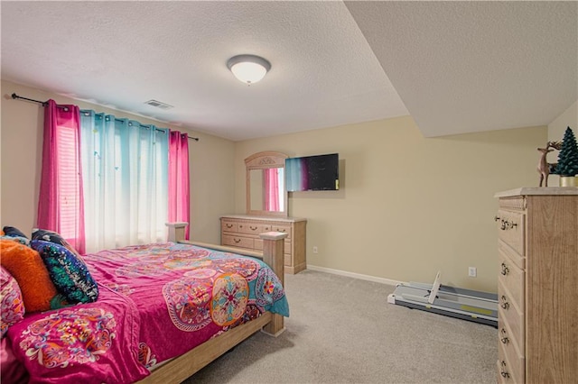 5912 NE Hidden Valley Dr, Lees Summit, MO 64064 - bedroom with a textured ceiling, carpet, and baseboards