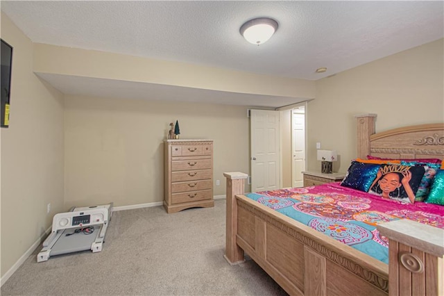 5912 NE Hidden Valley Dr, Lees Summit, MO 64064 - bedroom featuring light colored carpet, a textured ceiling, and baseboards