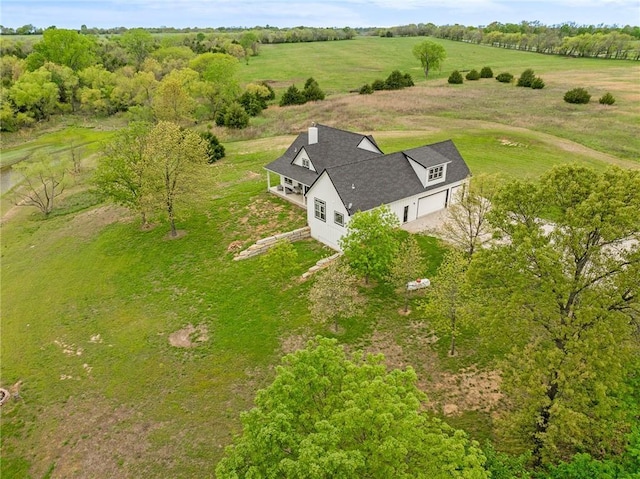 aerial view with a rural view